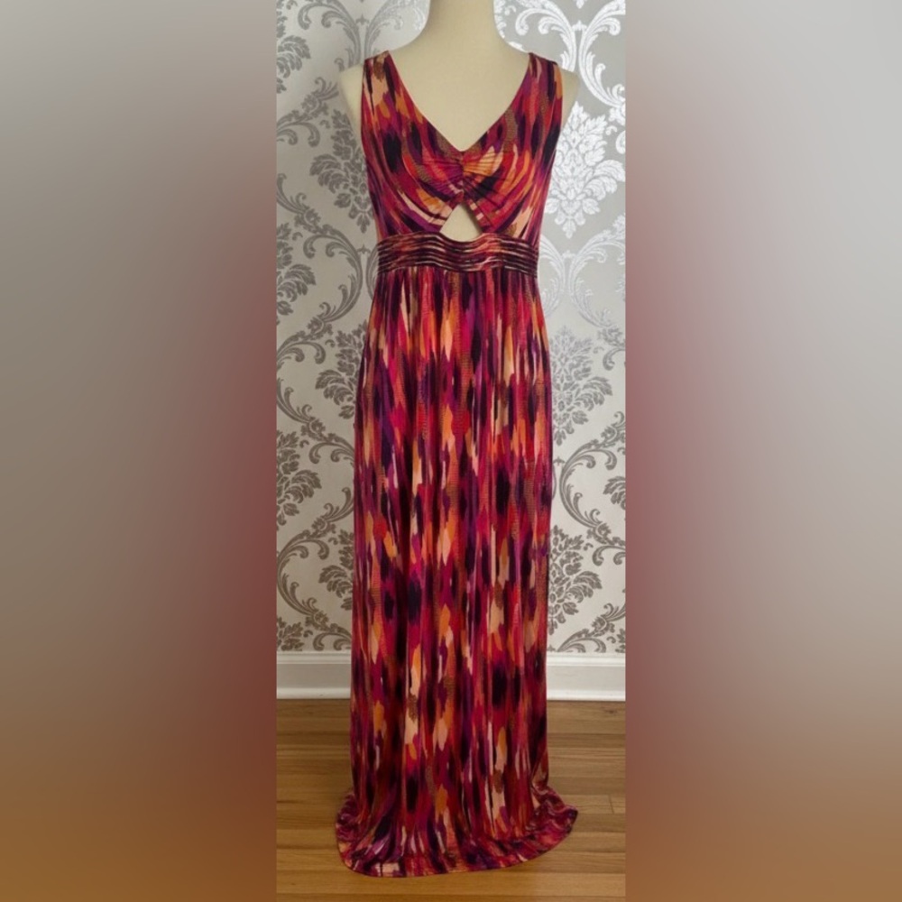 Trina Turk Multicolor Margery 2 Ikat Print Sleeveless Maxi Dress Size 10 NWT